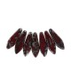 Abalorios de cristal checo Dagas de Bohemia 16mm - Opaque red picasso